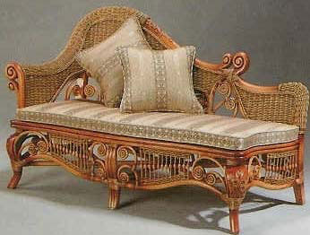 Rattan Bentwood Victorian Chaise Lounge Seat